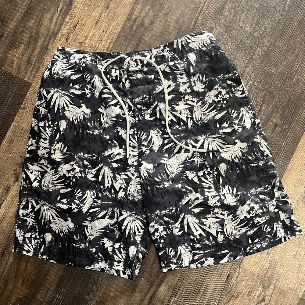 Speedo Swim Trunks Floral Print Drawstring Closure‎ XL